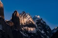 Pakistan Karakoram K2 trekking Mt Trango Sunset Royalty Free Stock Photo